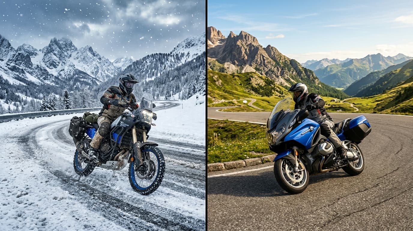 Kış ve yaz koşullarında motosiklet sürüşü ve lastik tutuşu